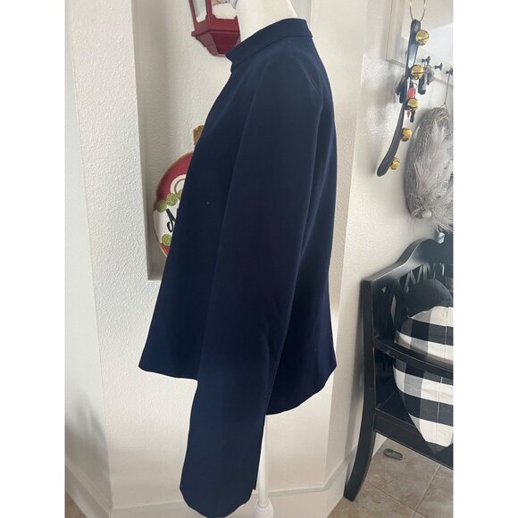 NWOT ZARA  european office formal wear pullover blouse blue MEDIUM - Picture 6 of 6